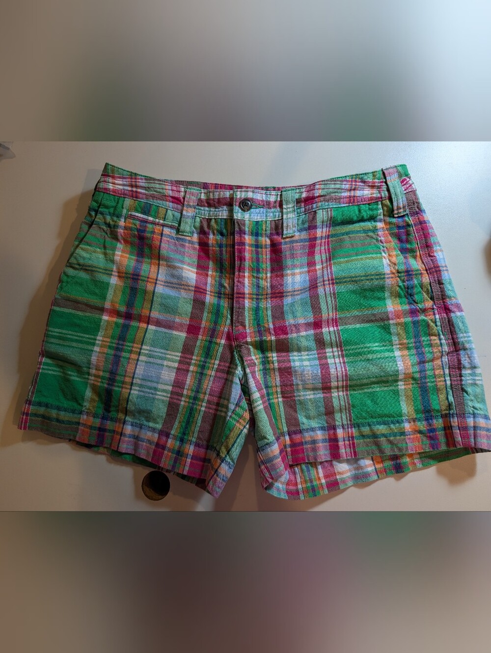 Polo Ralph Lauren Linen Blend Size 4 Women’s Green Plaid Cotton Shorts